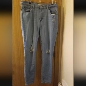 Levis 721 High Rise Distressed Skinny Jeans